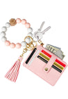 Wristlet Wallet with Tassel Keychain - Stylish Key Ring & Coin Purse